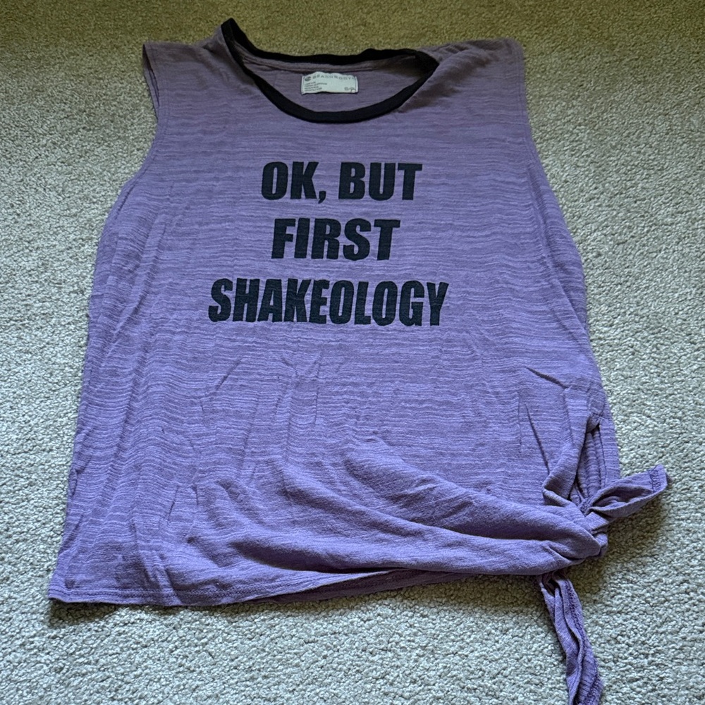 Beachbody Purple and Black Ringer Tank